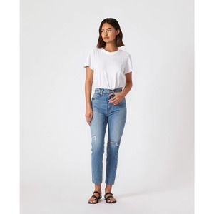 SLVRLAKE Blue Slim High-Rise Distressed Jeans Size 29 NWOT